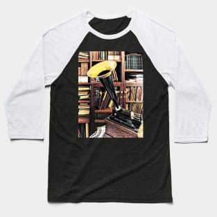 Music - Vintage Phonograph in Library Circa 1880 Baseball T-Shirt